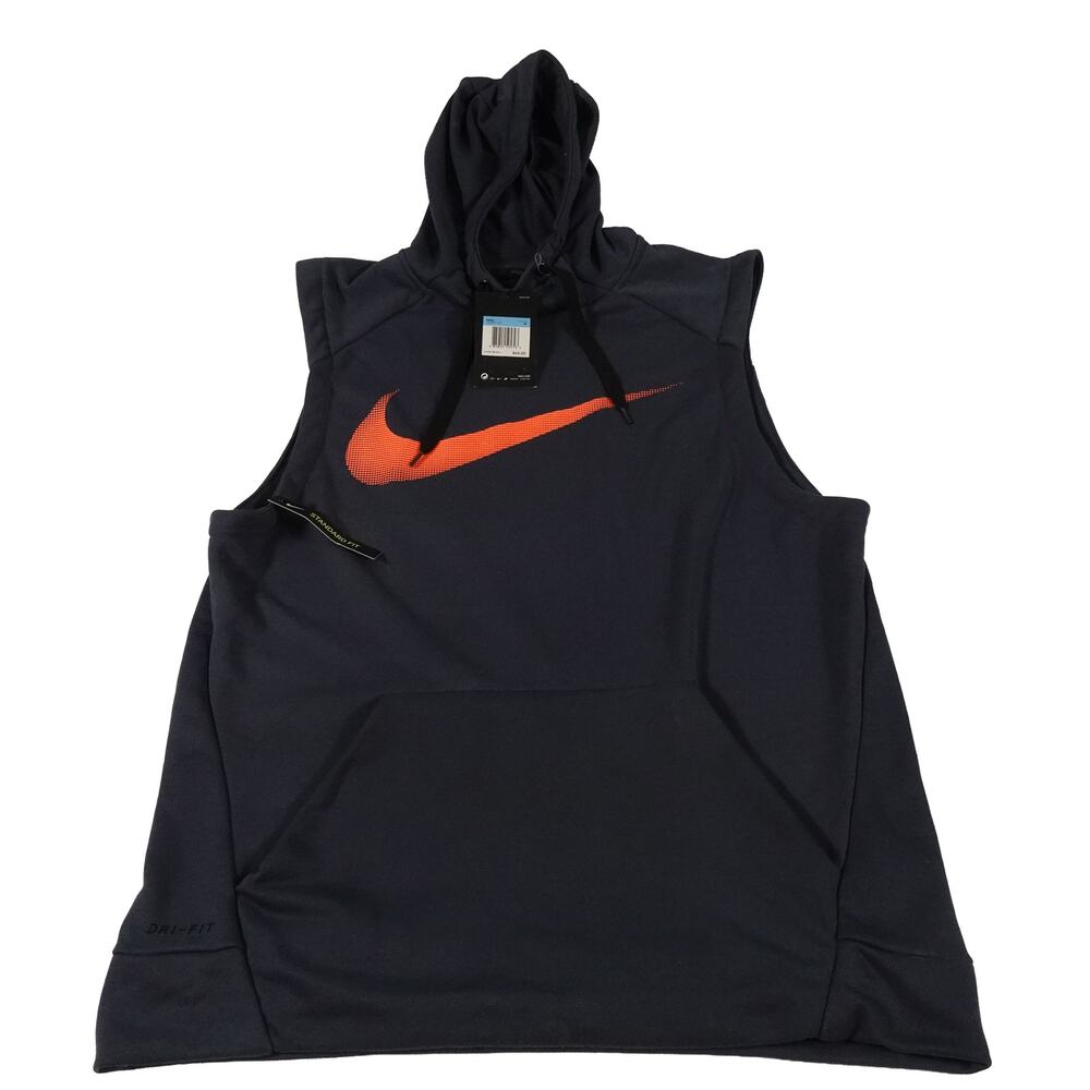 Nike Dri-Fit Performance Swoosh Kangaroo Pouch Sleeveless Hoodie Men's Medium